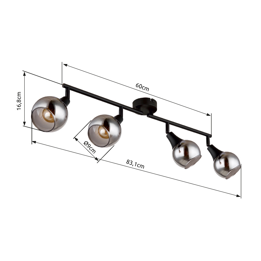 Globo - Spot 4xE14/40W/230V zwart