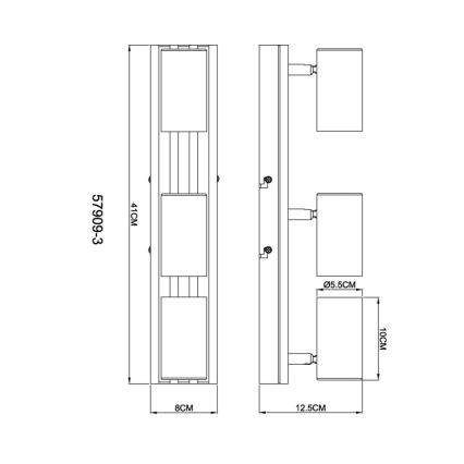 Globo - Spot 3xGU10/25W/230V zwart