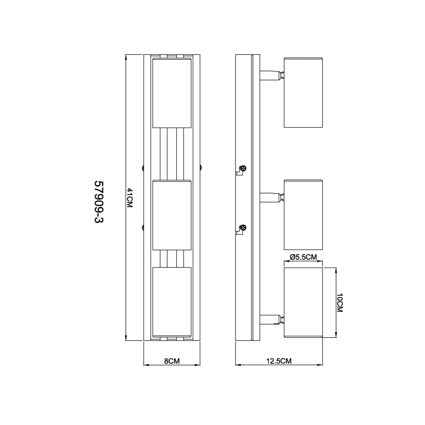 Globo - Spot 3xGU10/25W/230V zwart