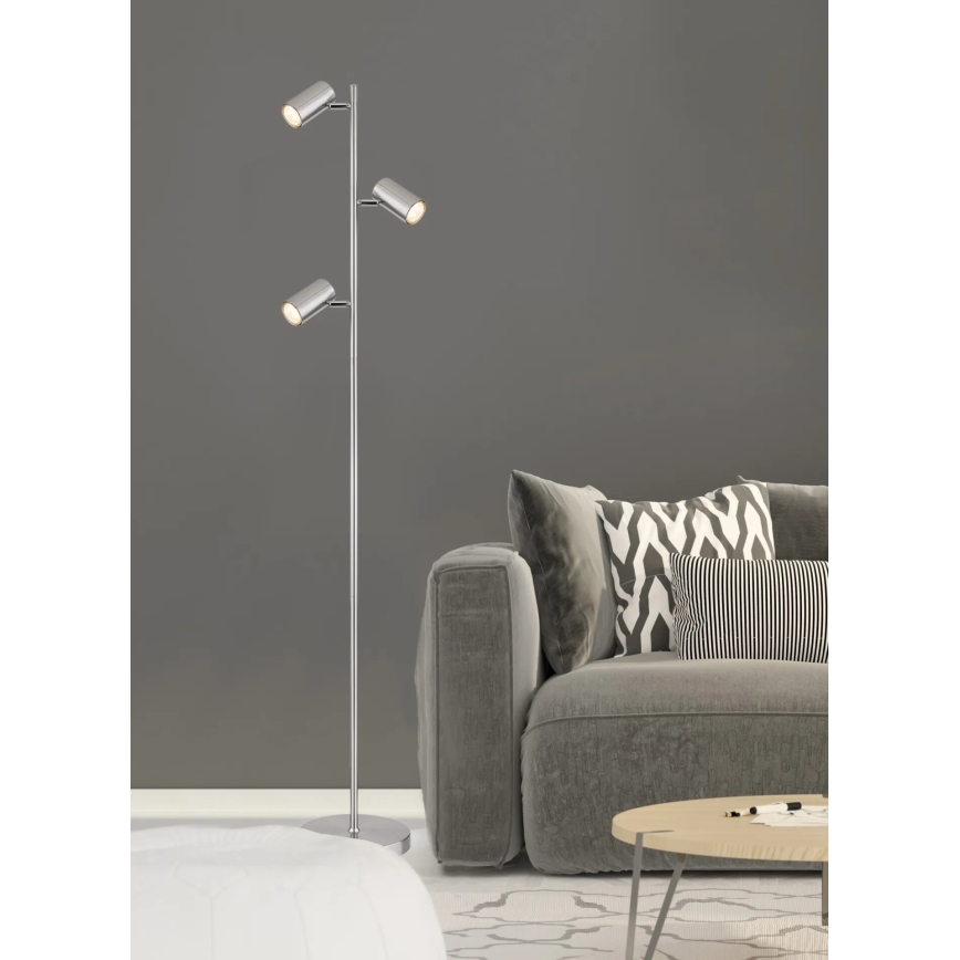 Globo - Staande Lamp 3xGU10/5W/230V mat chroom