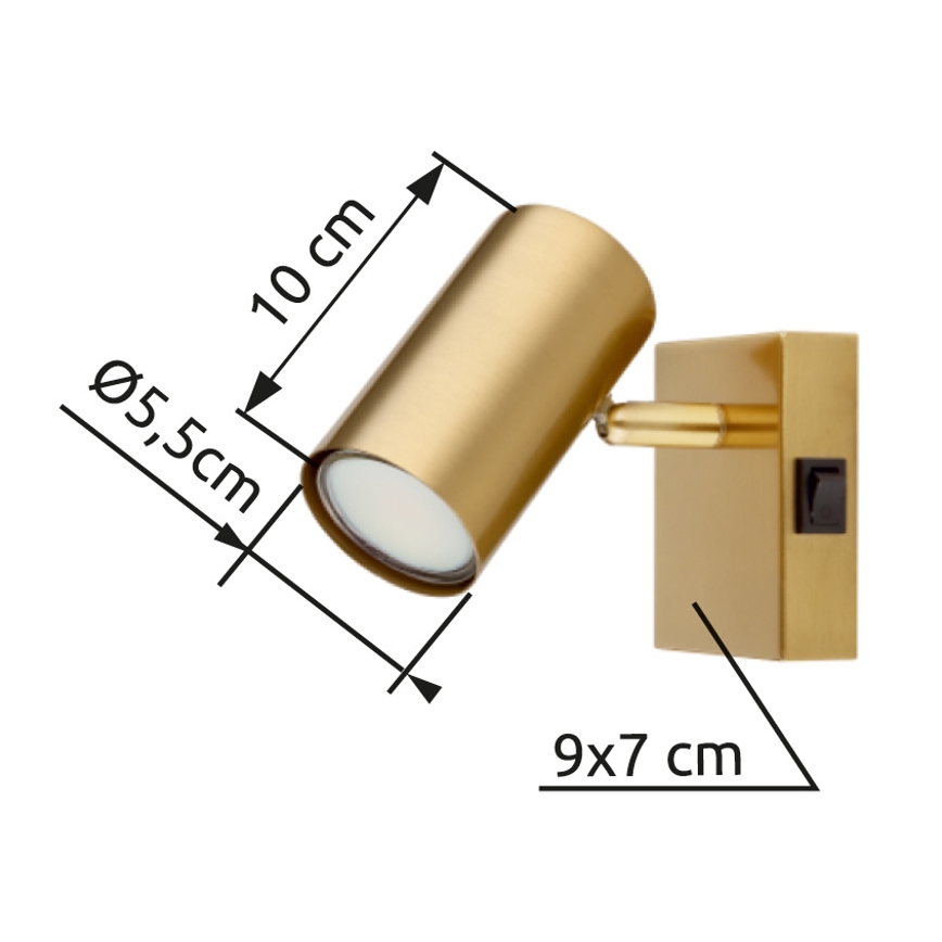 Globo - Wandspot 1xGU10/25W/230V goud
