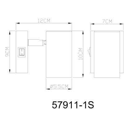 Globo - Wandspot 1xGU10/25W/230V