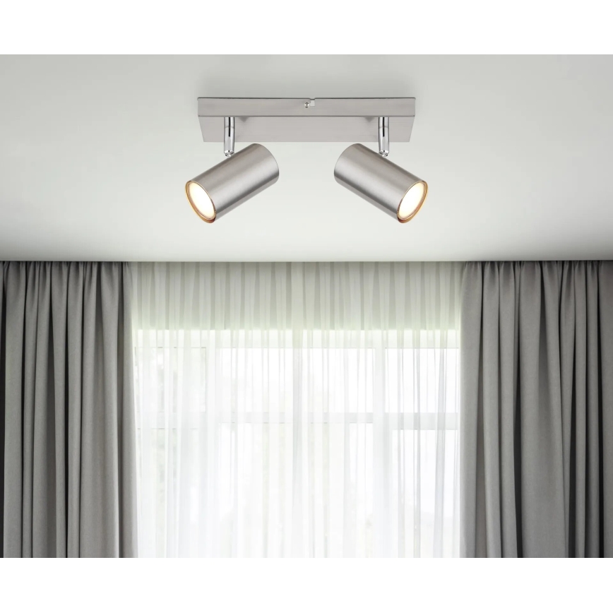 Globo - Spot 2xGU10/25W/230V mat chroom
