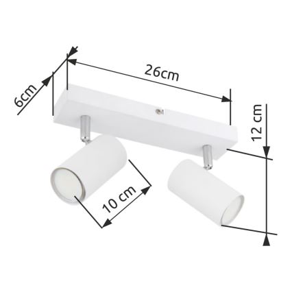 Globo - Spot  2xGU10/35W/230V wit