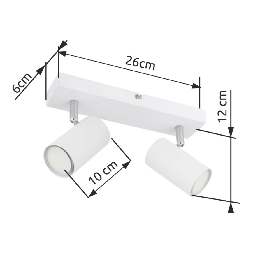 Globo - Spot  2xGU10/35W/230V wit