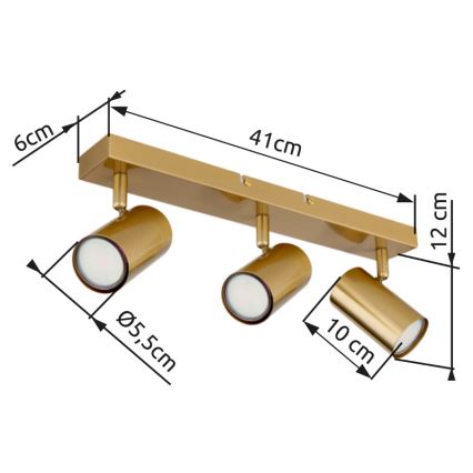 Globo - Spot 3xGU10/35W/230V goud