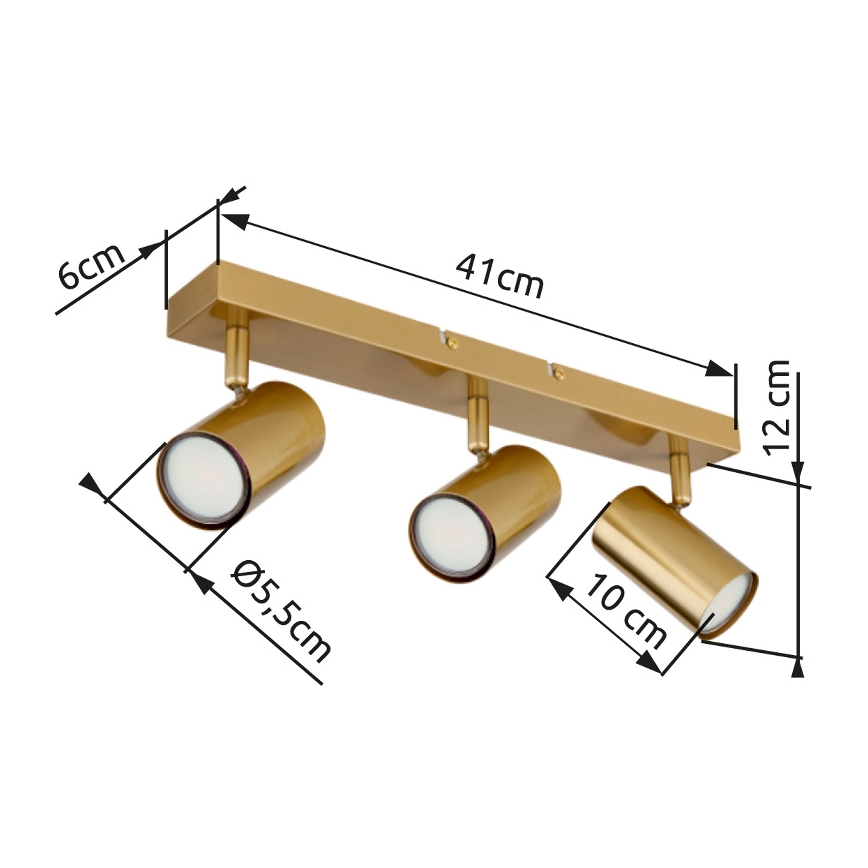 Globo - Spot 3xGU10/35W/230V goud