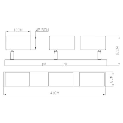 Globo - Spot  3xGU10/35W/230V zwart/messing