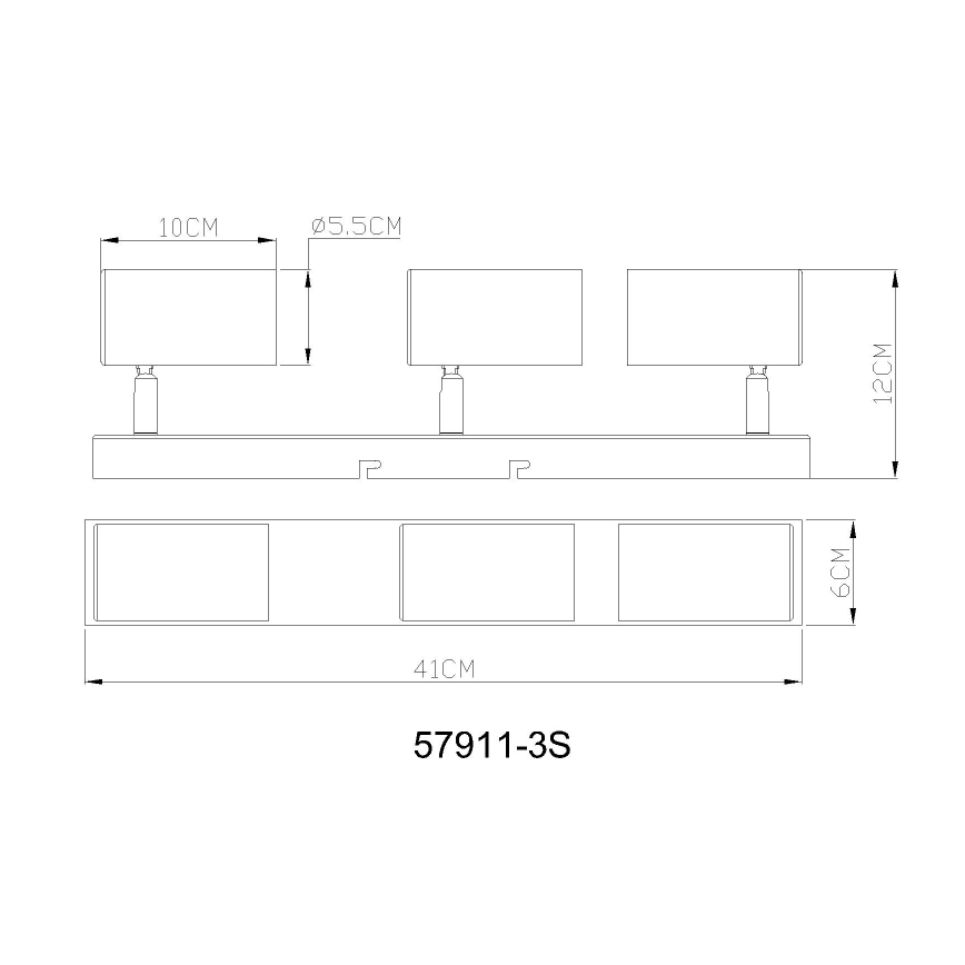 Globo - Plafondspot 3xGU10/35W/230V