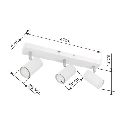 Globo - Spot  3xGU10/35W/230V wit