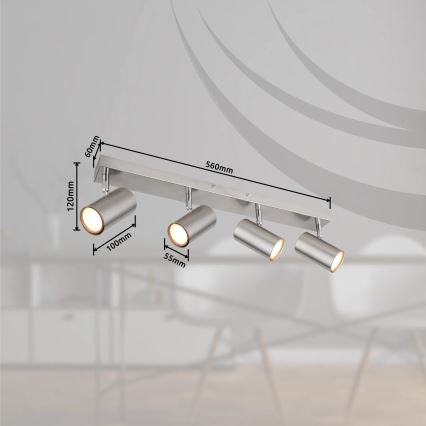 Globo - Spot 4xGU10/25W/230V mat chroom
