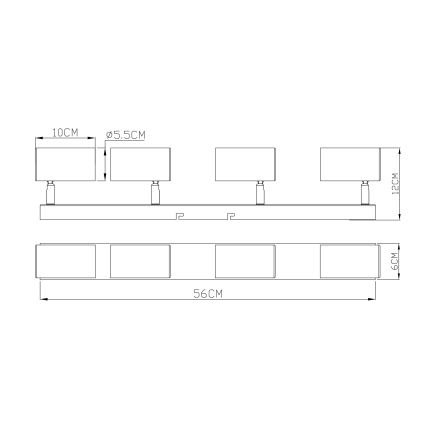 Globo - Spot  4xGU10/35W/230V zwart