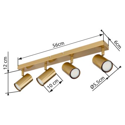 Globo - Spot 4xGU10/35W/230V goud
