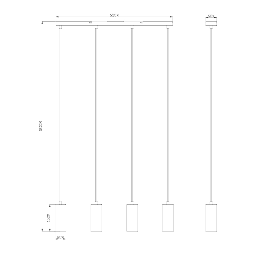 Globo - Hanglamp aan een koord 4xGU10/35W/230V zwart