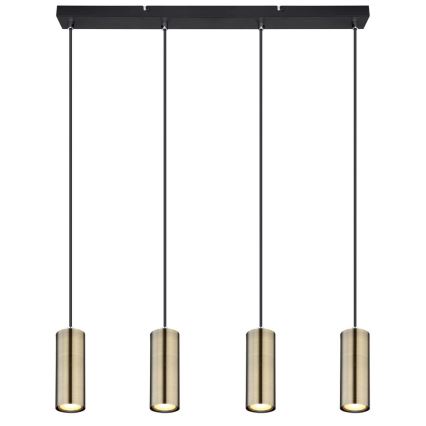 Globo - Hanglamp aan een koord 4xGU10/35W/230V zwart/messing