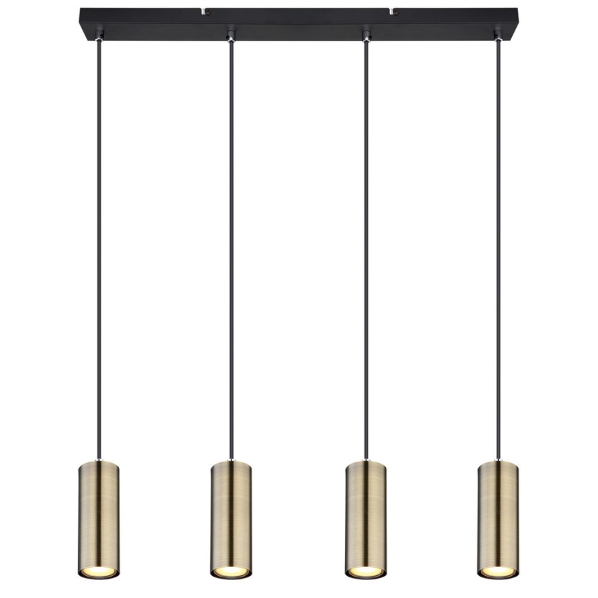 Globo - Hanglamp aan een koord 4xGU10/35W/230V zwart/messing