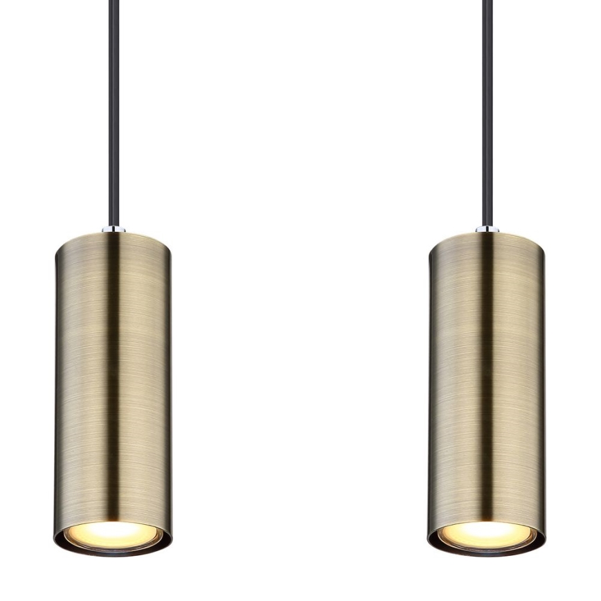 Globo - Hanglamp aan een koord 4xGU10/35W/230V zwart/messing