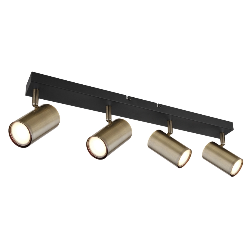 Globo - Inbouwspot 4xGU10/35W/230V zwart/messing