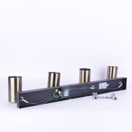 Globo - Inbouwspot 4xGU10/35W/230V zwart/messing