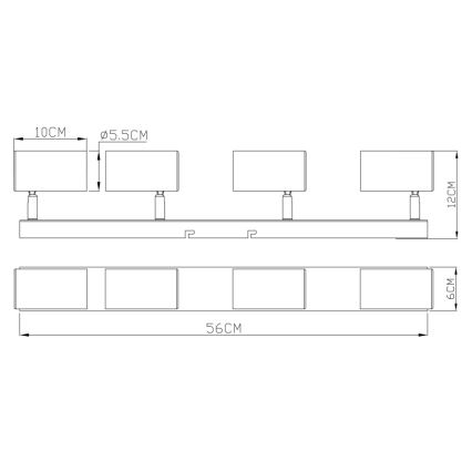 Globo - Spot  4xGU10/35W/230V zwart/messing