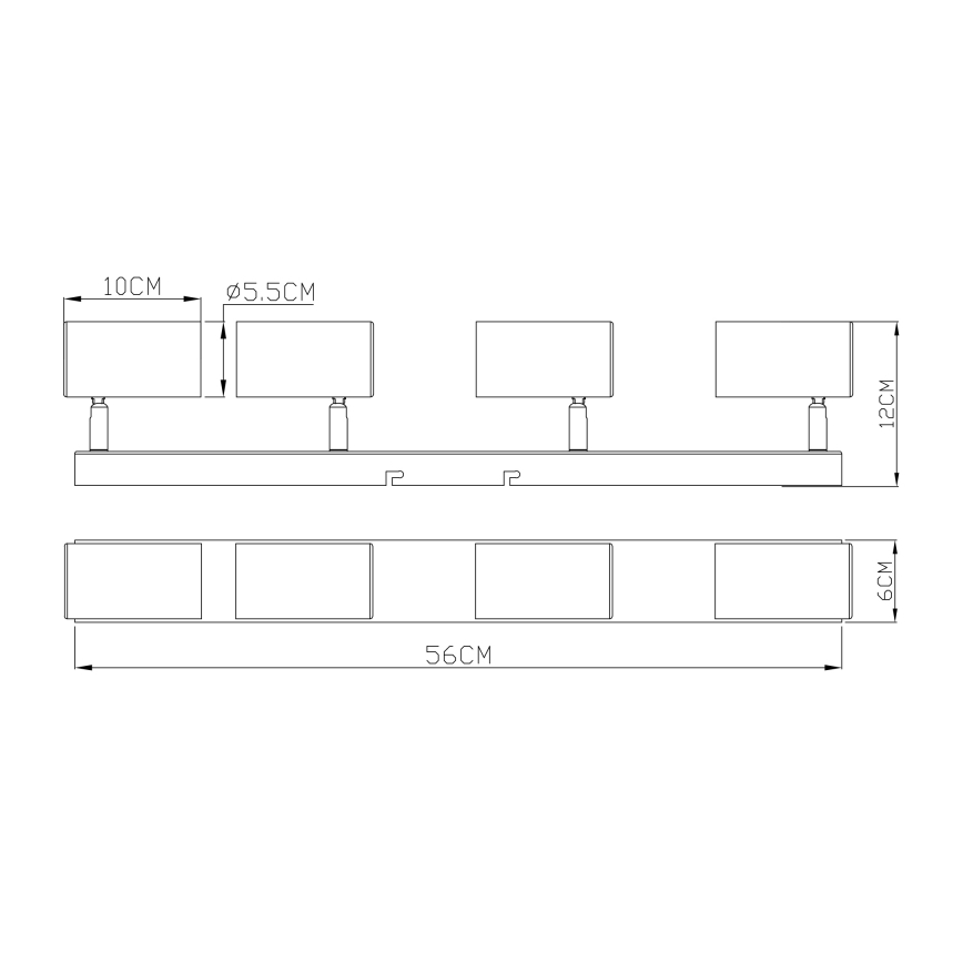 Globo - Spot  4xGU10/35W/230V zwart/messing