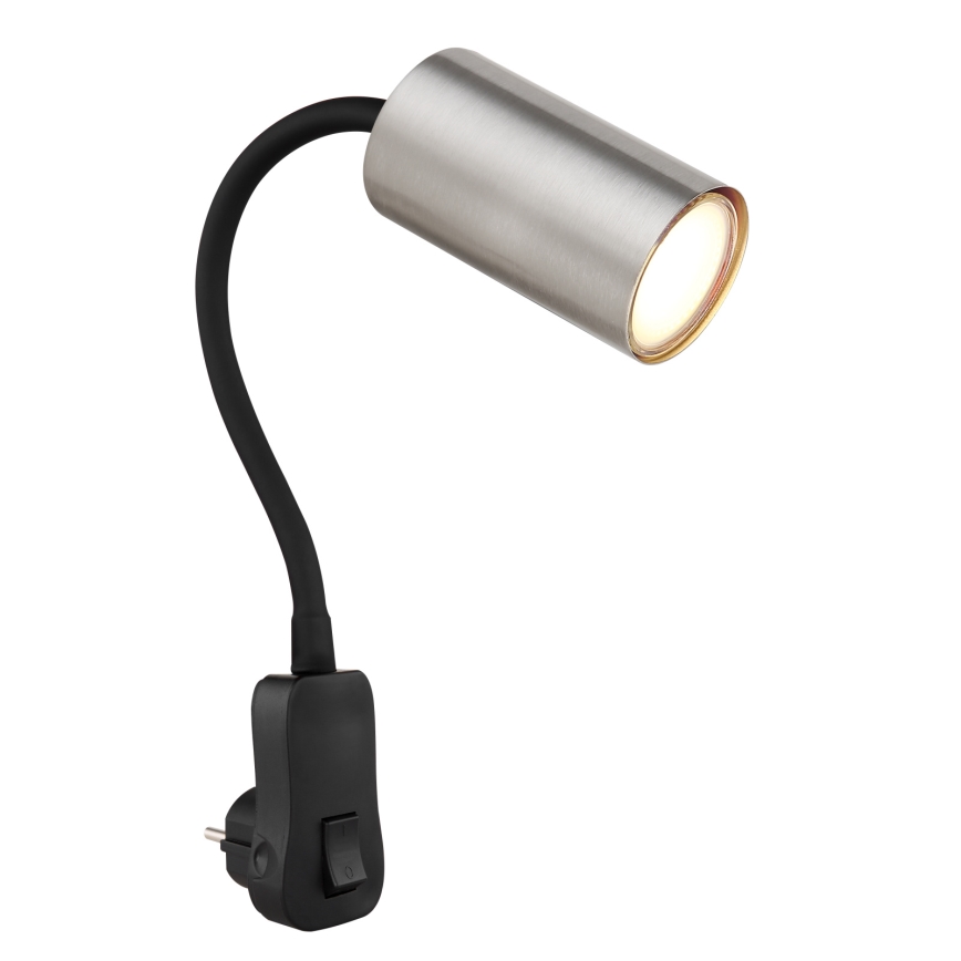 Globo - Wandspot met stekker 1x GU10/35W/230V mat chroom