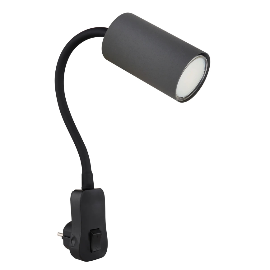 Globo - Wandspot met stopcontact 1xGU10/35W/230V zwart