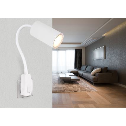Globo - Wandspot met stekker 1xGU10/35W/230V wit