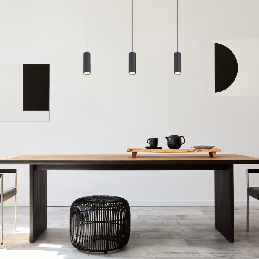 Globo - Hanglamp aan kabel 1xGU10/35W/230V zwart