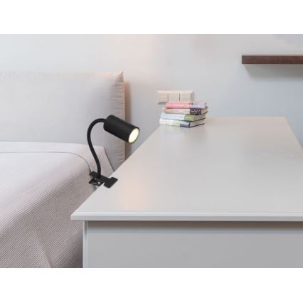 Globo - Flexible lamp with a clip 1xGU10/25W/230V zwart