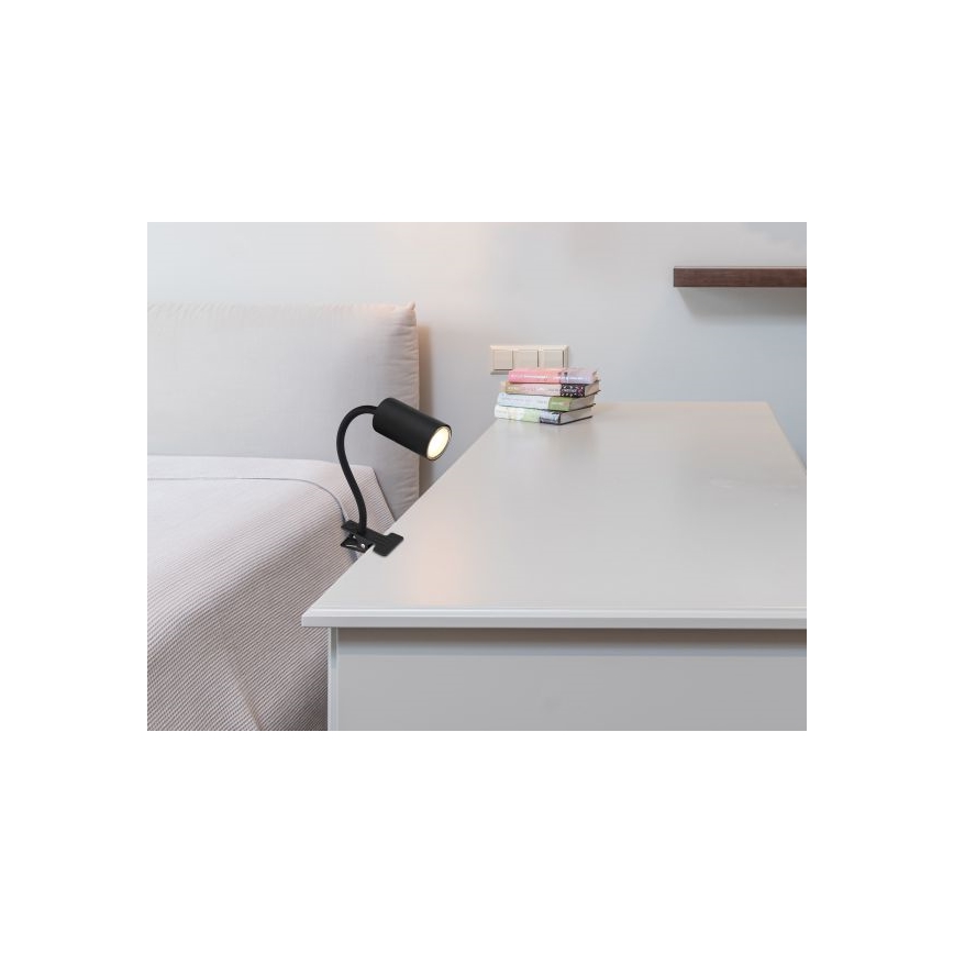 Globo - Flexible lamp with a clip 1xGU10/25W/230V zwart