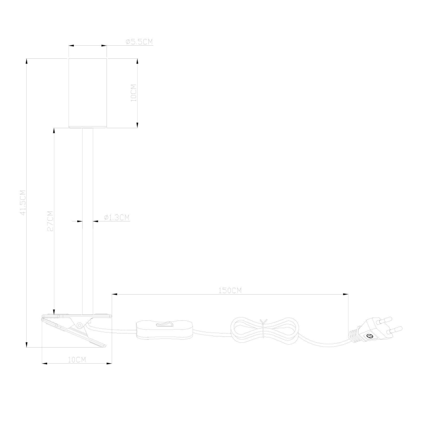 Globo - Flexible lamp with a clip 1xGU10/25W/230V zwart
