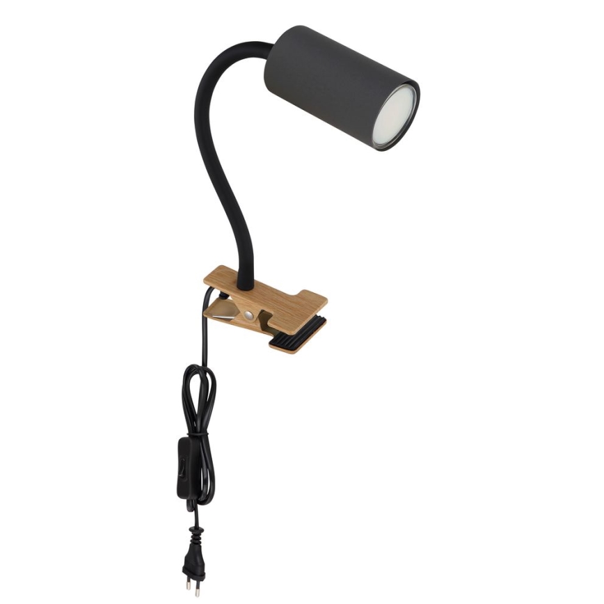 Globo - Flexibele lamp met klem 1xGU10/25W/230V grijs/bruin