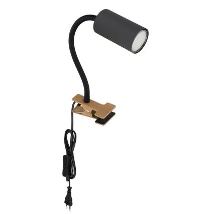 Globo - Flexibele lamp met een klem 1xGU10/25W/230V grijs/bruin