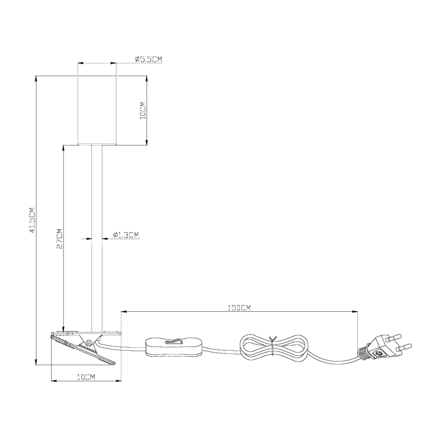 Globo - Flexibele lamp met een klem 1xGU10/25W/230V grijs/bruin