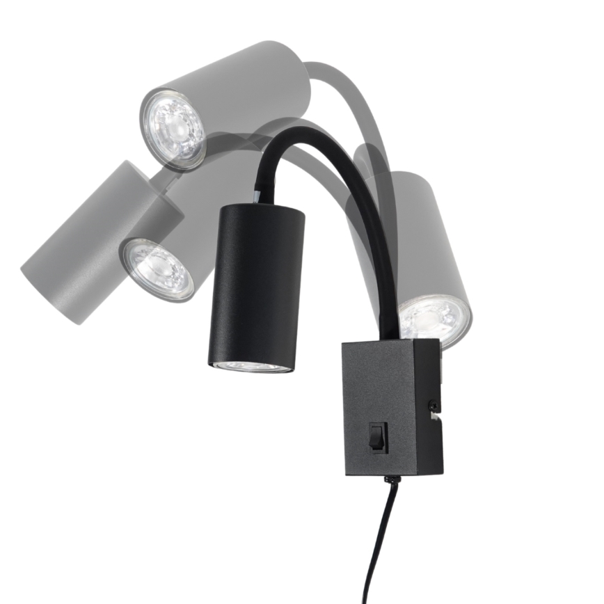 Globo - Flexibele wandlamp 1xGU10/25W/230V zwart