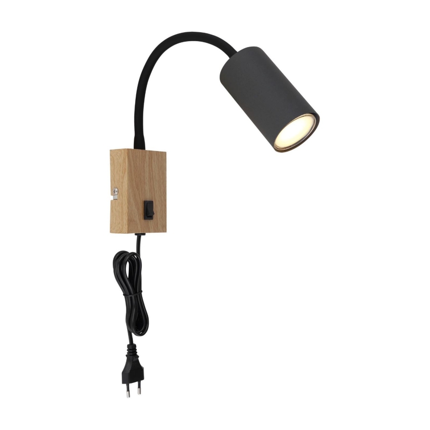 Globo - Flexibele wandlamp 1xGU10/25W/230V grijs/bruin