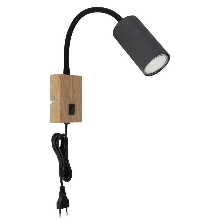 Globo - Flexibele wandlamp 1xGU10/25W/230V grijs/bruin