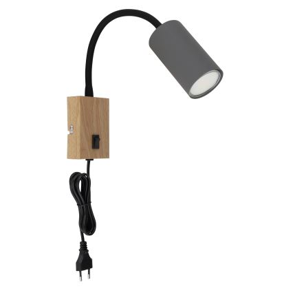 Globo - Flexibele wandlamp 1xGU10/25W/230V grijs/bruin