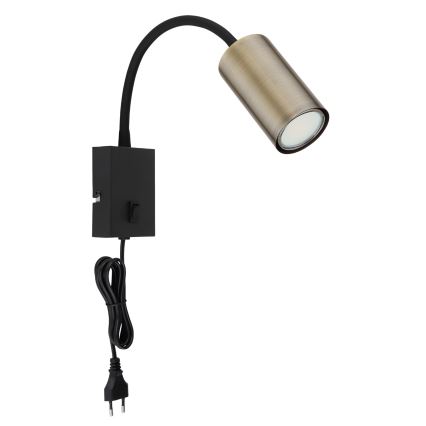 Globo - Flexibele wandlamp 1xGU10/25W/230V zwart/messing