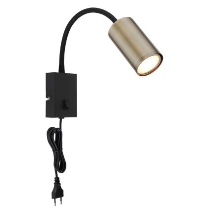 Globo - Flexibele wandlamp 1xGU10/25W/230V zwart/messing
