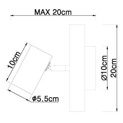 Globo - Wandspot 1xGU10/5W/230V hout/metaal