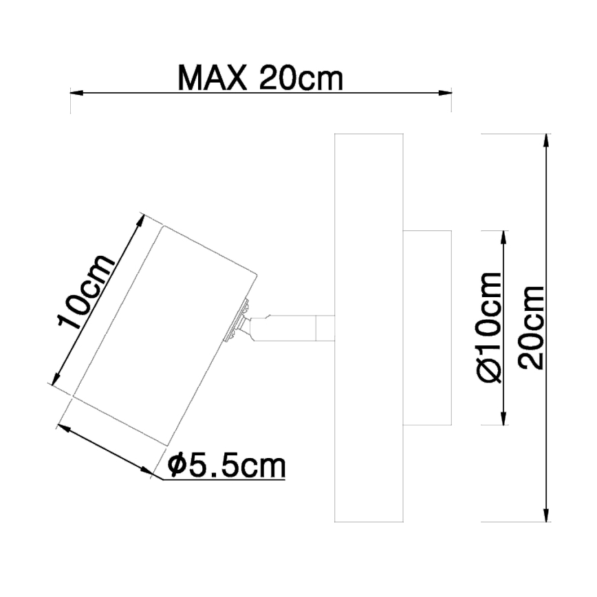 Globo - Wandspot 1xGU10/5W/230V hout/metaal