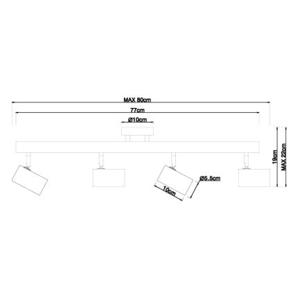 Globo - Spot 4xGU10/5W/230V hout/metaal