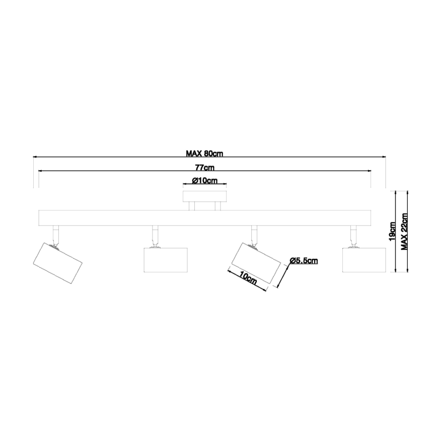 Globo - Spot 4xGU10/5W/230V hout/metaal