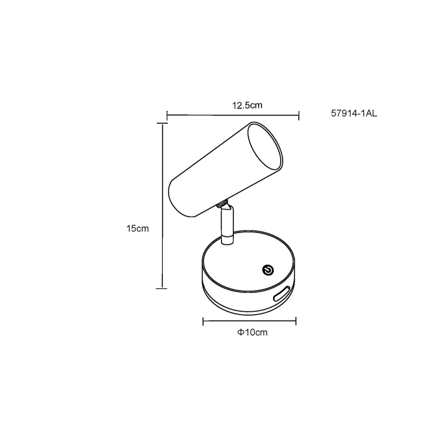 Globo - Dimbare LED wandspot LED/0,4W/3,7V 1800 mAh