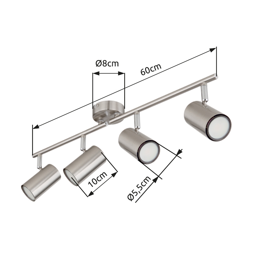 Globo - Spot 4xGU10/25W/230V mat chroom