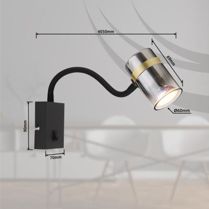 Globo - Flexibele bureaulamp 1xGU10/8W/230V