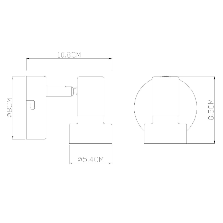 Globo - Wandspot 1xGU10/25W/230V zwart/goud