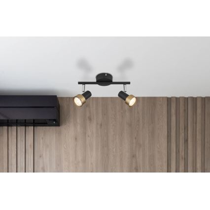 Globo - Spot  2xGU10/25W/230V zwart/goud